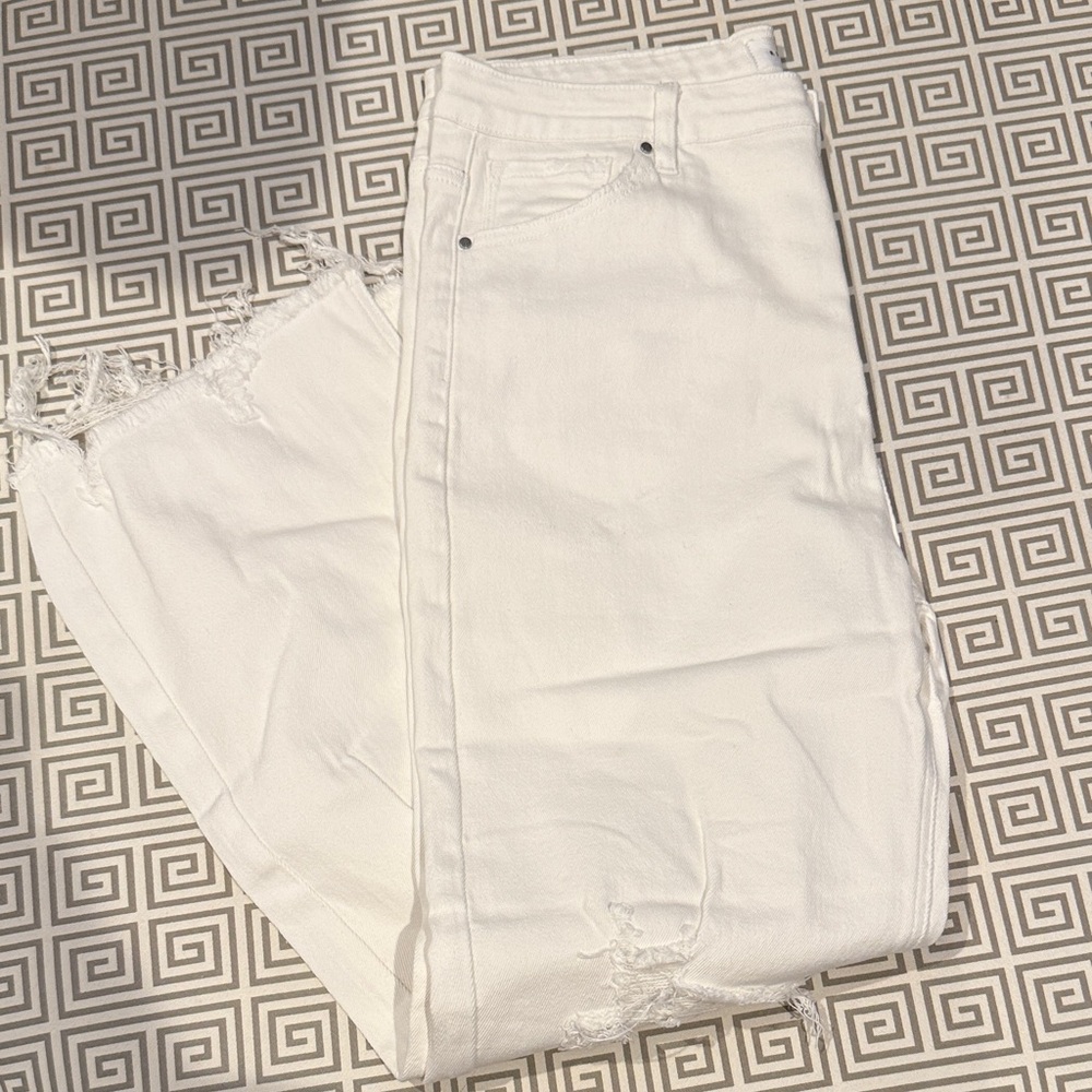 Risen White Distressed Women Jeans NWT